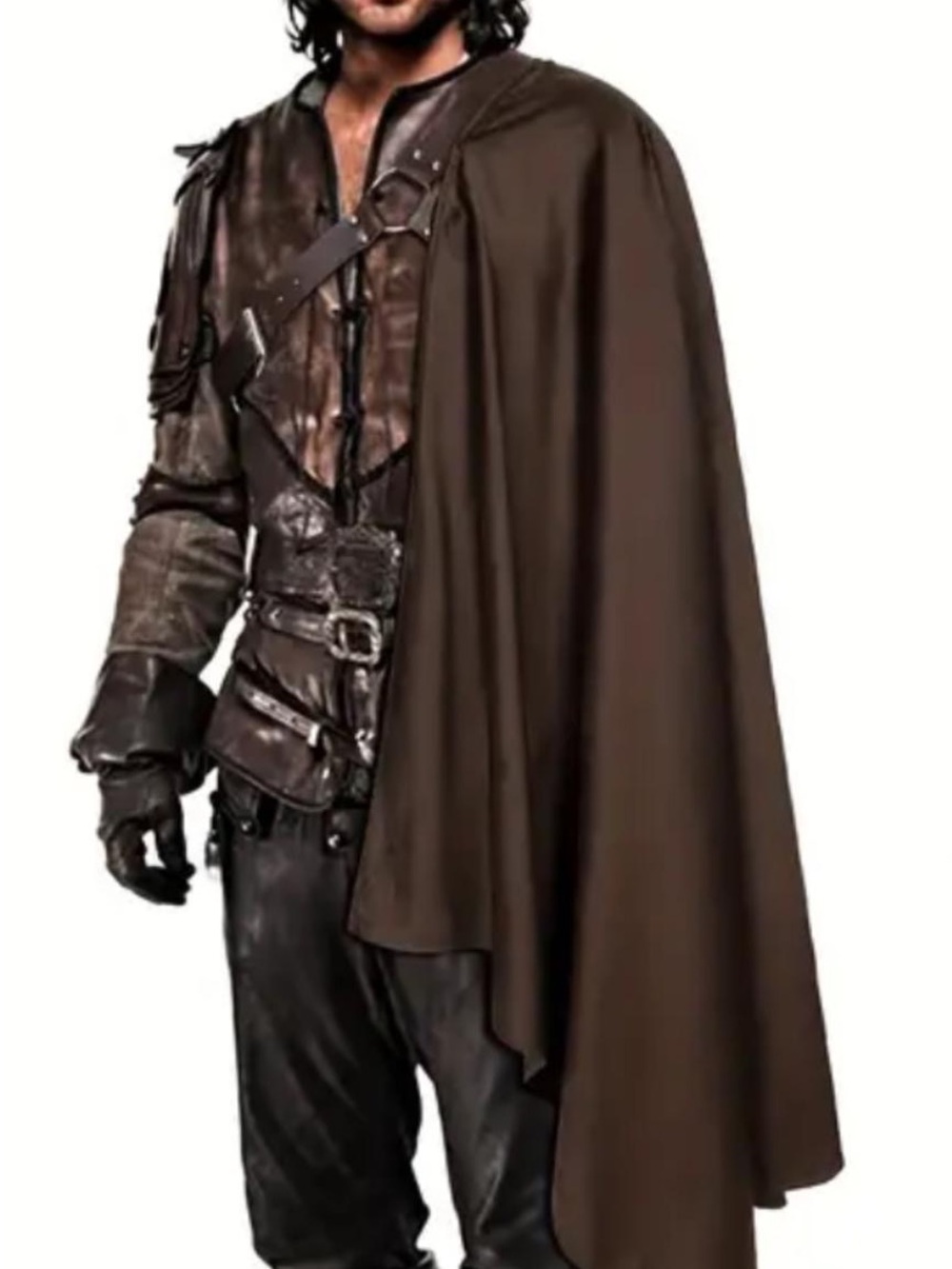 Men's Brown Medieval Cloak Cape - Classic Costume Outerwear